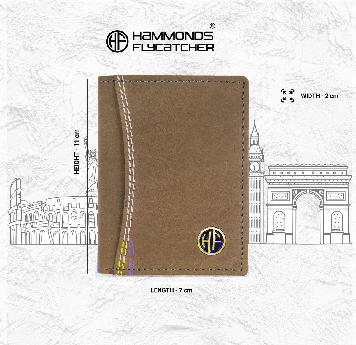 HAMMONDS FLYCATCHER Men's Premium Handcrafted Wallet – 100% Pure Cow Leather Bi-Fold Wallet with Signature Gift Box - PuriLite