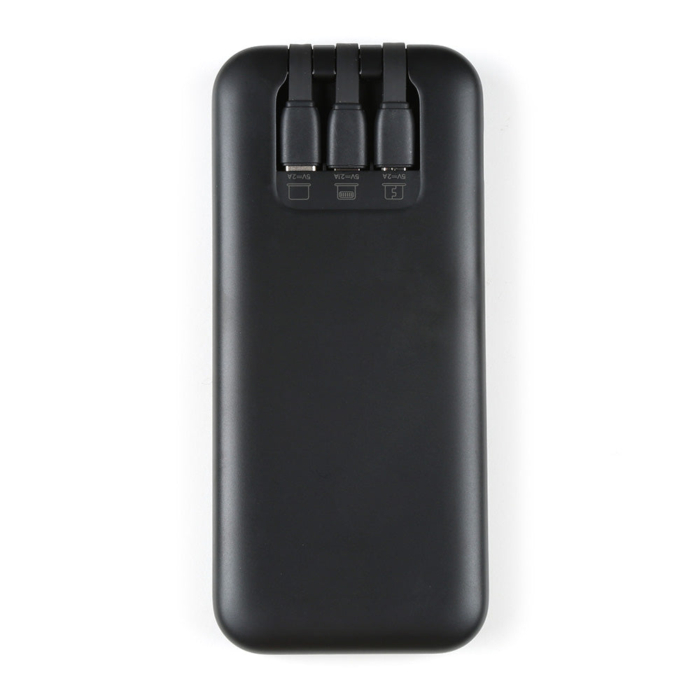 Dual-Port Power Bank with Digital Display and Integrated Cables - 10AH - PuriLite
