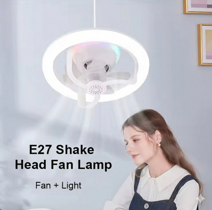 Purilite Select 360° Rotating E27 Ceiling Fan LED Light with Remote – RGB Dimmable Fan Lamp with Adjustable Brightness and Cooling Airflow - PuriLite