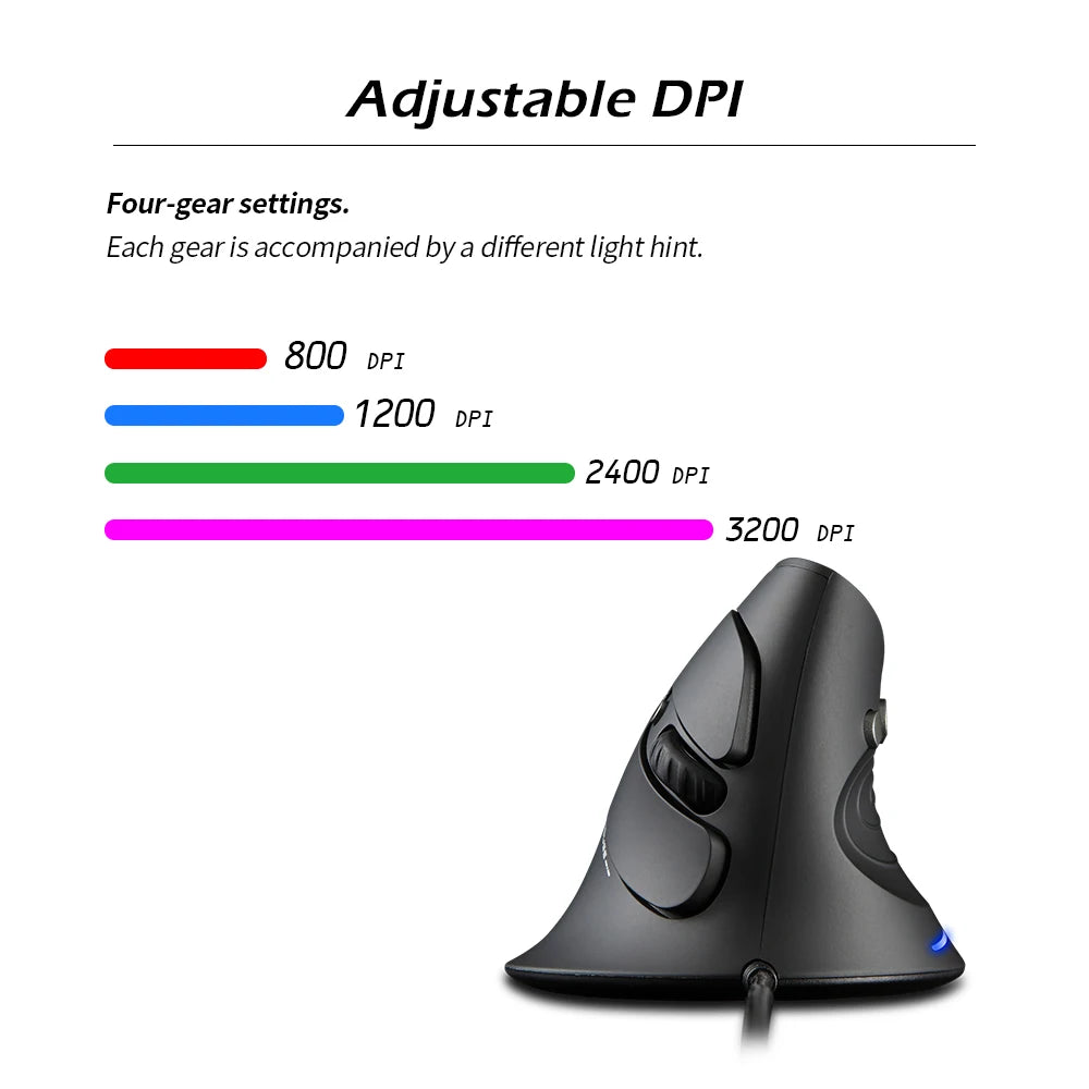 Purilite Select T-30 Vertical Ergonomic Wired Mouse - PuriLite