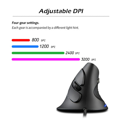 Purilite Select T-30 Vertical Ergonomic Wired Mouse - PuriLite