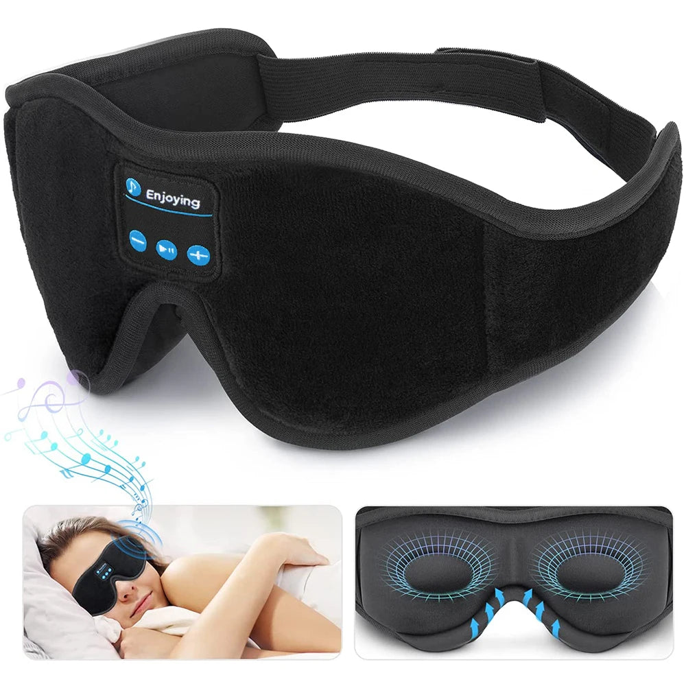 Purilite Select Bluetooth Sleep Mask with Built-In Headphones - 3D Light Blocking Eye Mask for Music and Restful Sleep - PuriLite