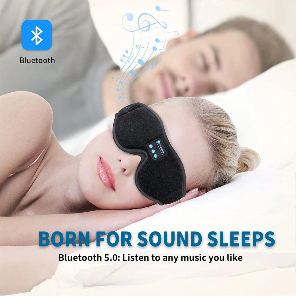 Purilite Select Bluetooth Sleep Mask with Built-In Headphones - 3D Light Blocking Eye Mask for Music and Restful Sleep - PuriLite