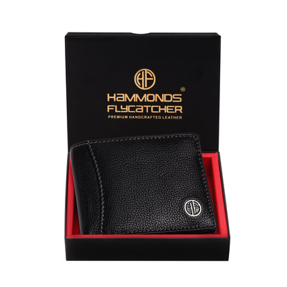 HAMMONDS FLYCATCHER Black Leather Wallet – Pure Cow Leather Bi-Fold Wallet for Men - PuriLite