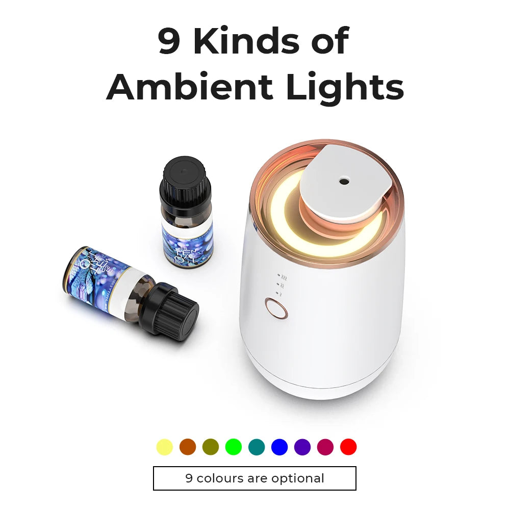 Purilite Select USB Rechargeable Essential Oil Diffuser – Smart Start-Off Car Air Freshener with 9-Color LED Lights - PuriLite