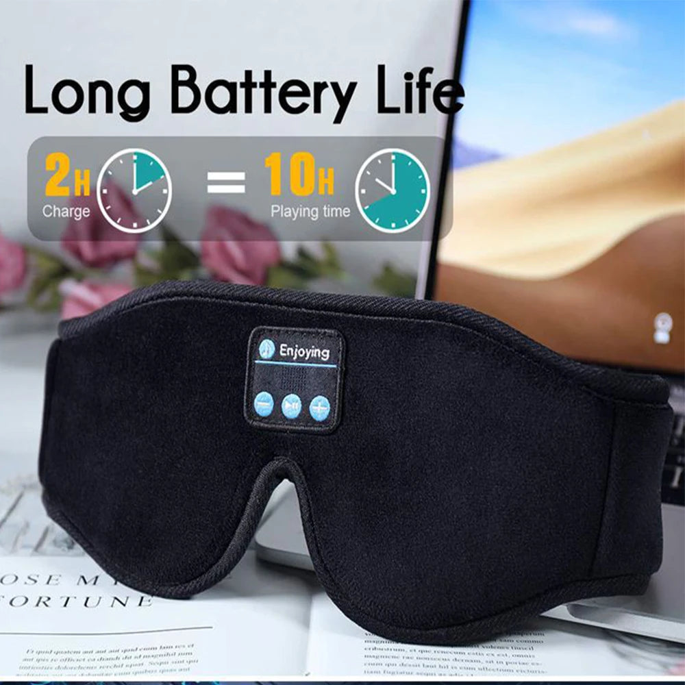 Purilite Select Bluetooth Sleep Mask with Built-In Headphones - 3D Light Blocking Eye Mask for Music and Restful Sleep - PuriLite