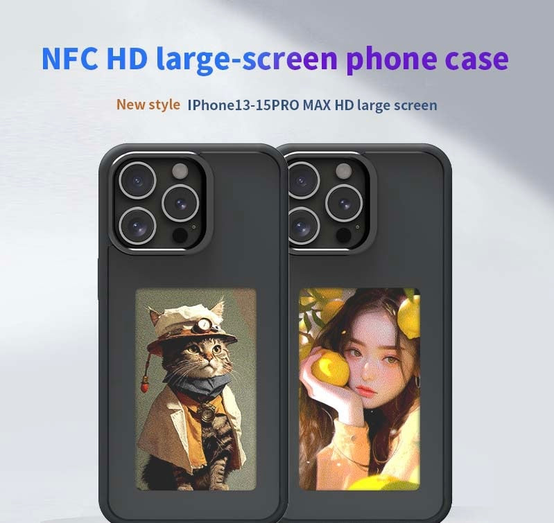 E-Ink Screen Phone Case with Smart NFC – Customizable App-Controlled Back Cover for iPhone 16 Pro Max - PuriLite