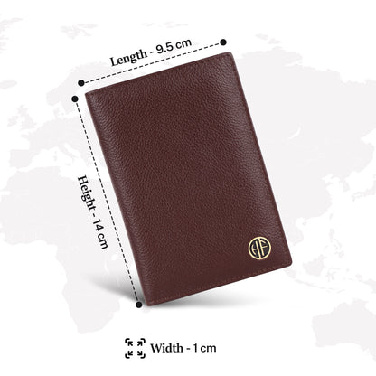 Hammonds Flycatcher Premium Cow Leather Unisex Bi-Fold Passport Holder | Genuine Cow Leather RFID Protected Travel Document Organizer | Compact & Stylish Travel Wallet - PuriLite