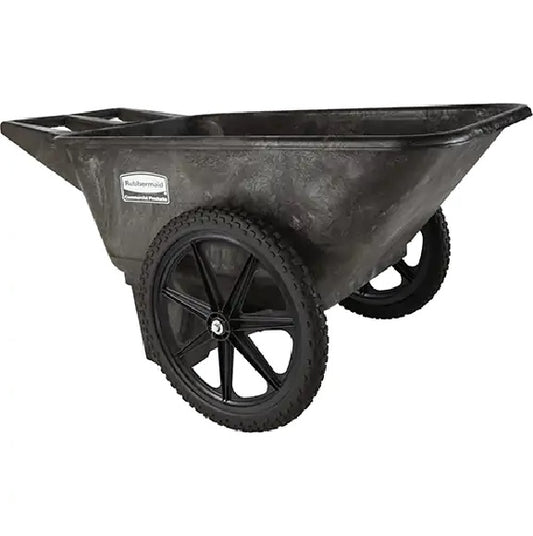 Rubbermaid Commercial Big Wheel Yard Cart, 7.5 cu. feet, 300 lb. Capacity, Plastic, Black (FG564200BLA) - PuriLite