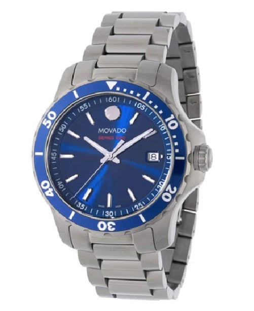 Movado Series 800 - Blue Dial Men's Watch - PuriLite