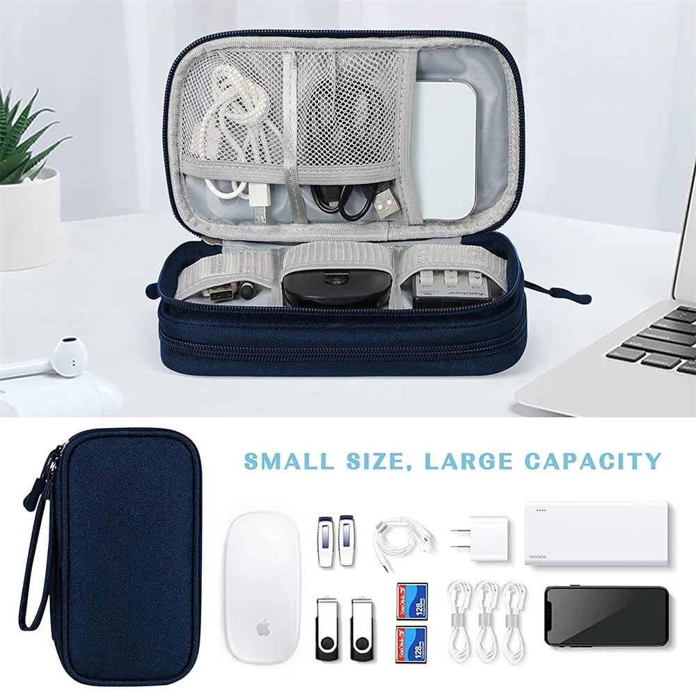Purilite Select Waterproof Double‑Layer Travel Organizer Bag — Electronics Accessories Storage for Cables, Power Bank & Hard Disk - PuriLite