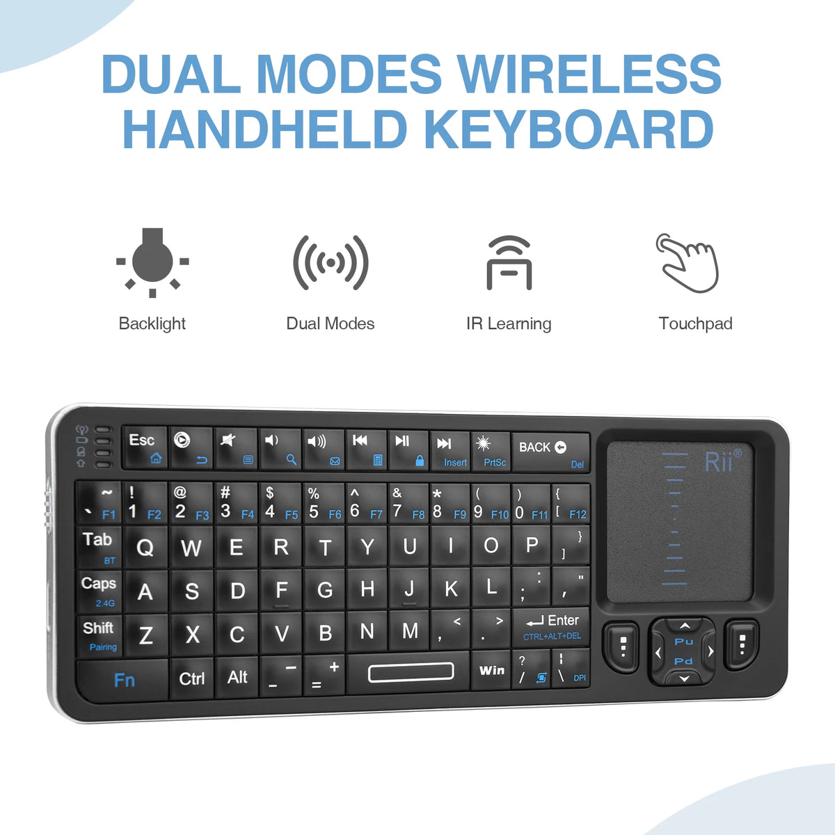 Purilite Select Wireless Mini Keyboard with Touchpad & IR Remote Function - PuriLite