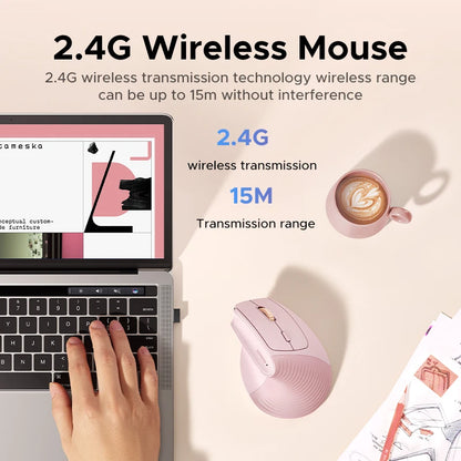 🖱️ Purilite Select – Vertical Wireless Ergonomic Mouse 2.4G - PuriLite