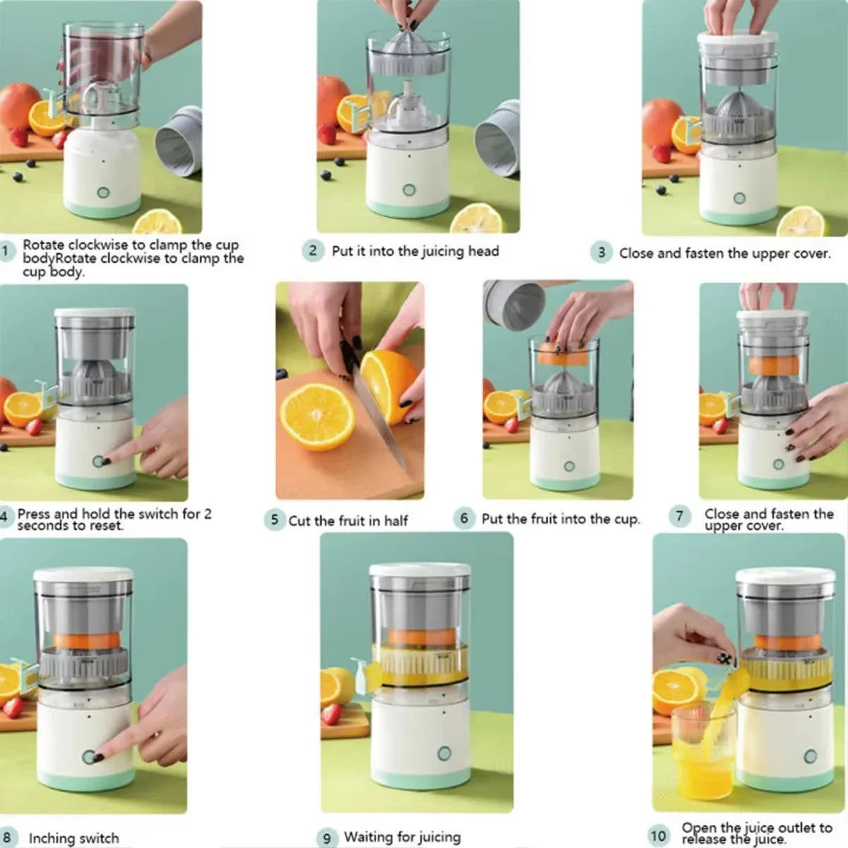 Purilite Select | Electric Portable Home Juicer | Fruit Juice Extractor | USB Rechargeable Citrus Squeezer | High Juice Output - PuriLite