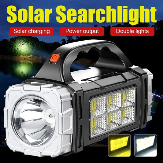 Purilite Select 2024 LED + Solar Rechargeable COB Flashlight – Powerful 15W Searchlight, Portable Power Bank Torch for Outdoor & Camping - PuriLite