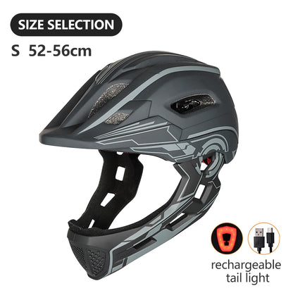 🛡️ Kids Full-Face Detachable Safety Helmet with Rear Light - PuriLite