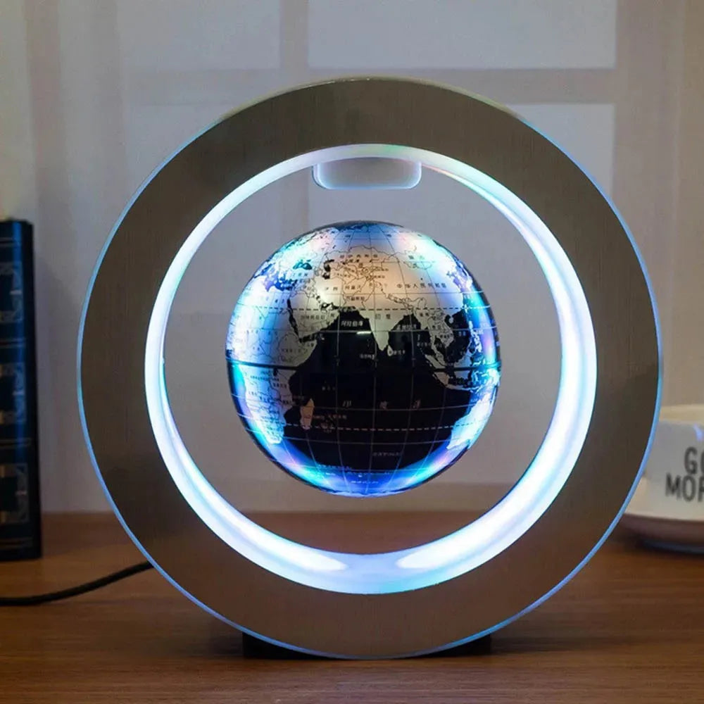 Purilite Select Floating Globe LED Lamp –  Magnetic Suspension Rotating Levitating Globe Lamp – Multicolor Anti-Gravity Rotating World Map – Floating Globe with LED Light - PuriLite