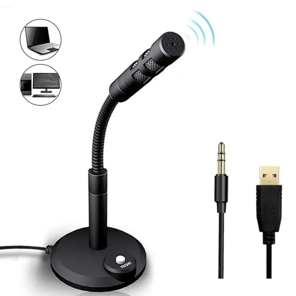 Purilite Select | USB Desktop Microphone | 3.5mm + USB Omnidirectional PC Mic | Gooseneck Condenser Mic for Gaming, Recording, Chatting & Meetings - PuriLite
