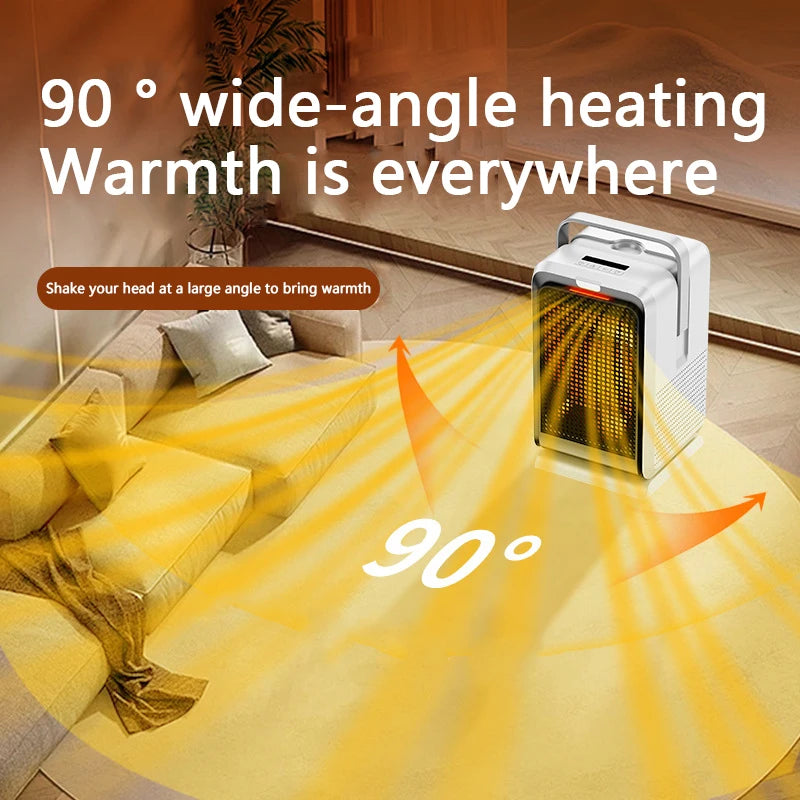 1000W Electric Heater Portable Desktop heater small household Heater cooling and heating PTC quick heating With Remote Control - PuriLite