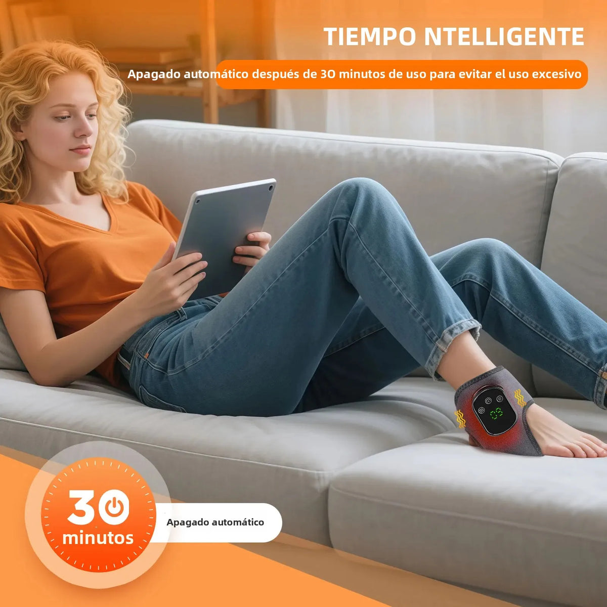 Purilite Select FlexTherm™ Electric Ankle & Foot Massager – 5-Level Heat + Vibration Therapy for Pain Relief & Joint Recovery - PuriLite