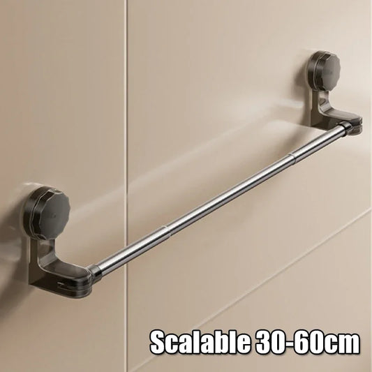 Purilite Select Retractable Suction Cup Towel Rack – Wall Mounted No-Drill Stainless Steel Towel Bar with Strong Hold for Bathroom & Kitchen Storage - PuriLite