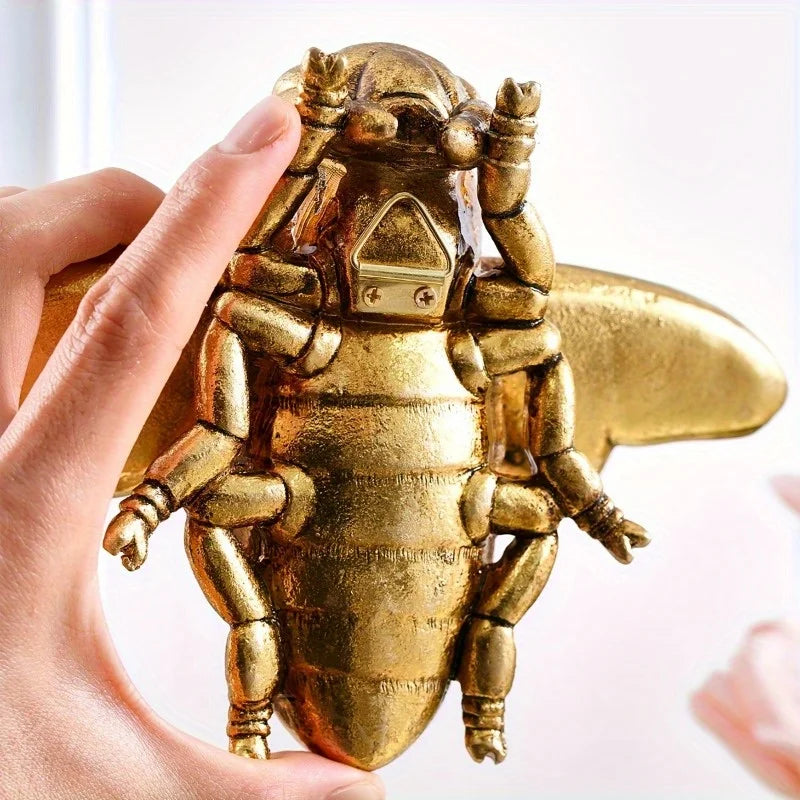 Purilite Select Golden Bee Wall Sculpture – Art Deco Resin Insect Wall Decor | Handcrafted Home & Gallery Decoration - PuriLite