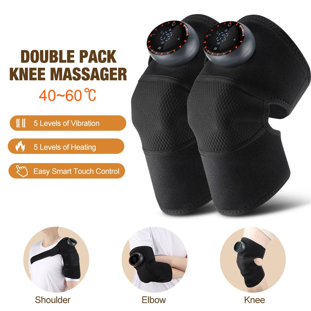 Purilite Select HeatPulse™ 5-Gear Electric Knee & Joint Massager – Intelligent Warm Compress & Vibration Therapy for Knees, Shoulders, and Neck - PuriLite