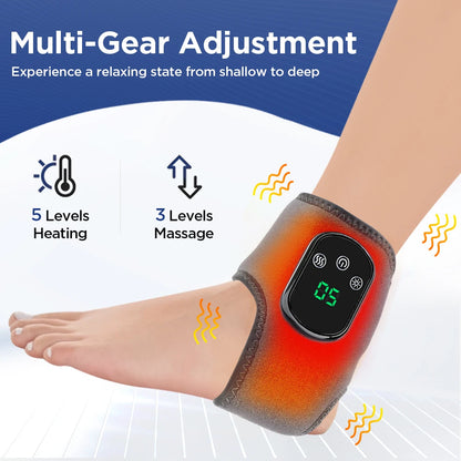 Purilite Select FlexTherm™ Electric Ankle & Foot Massager – 5-Level Heat + Vibration Therapy for Pain Relief & Joint Recovery - PuriLite