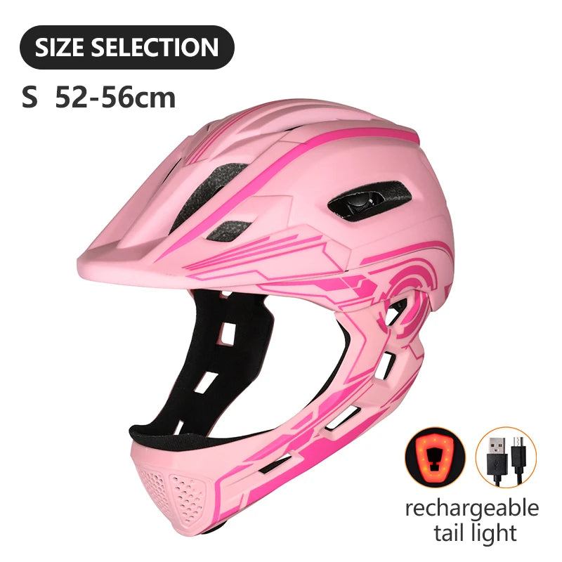 🛡️ Kids Full-Face Detachable Safety Helmet with Rear Light - PuriLite