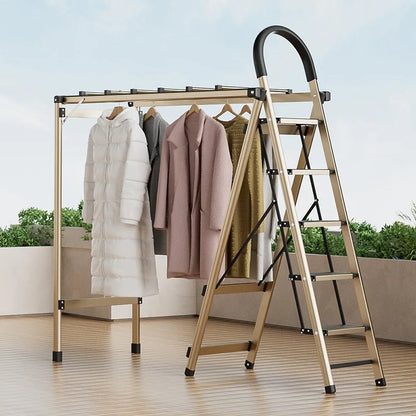 Purilite Select Folding Aluminum Ladder Drying Rack – Dual-Purpose Step Ladder & Clothes Airer – Heavy-Duty 150kg Load Laundry Ladder - PuriLite