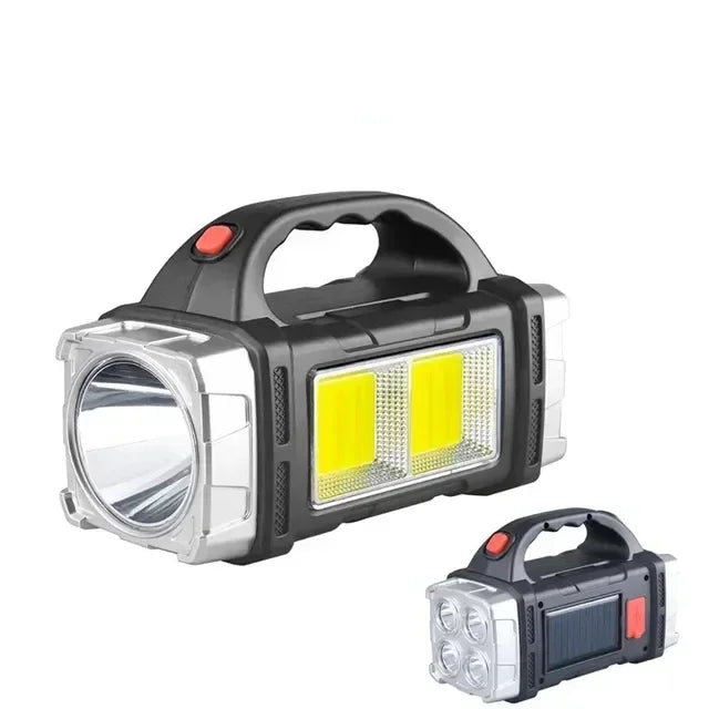 Purilite Select 2024 LED + Solar Rechargeable COB Flashlight – Powerful 15W Searchlight, Portable Power Bank Torch for Outdoor & Camping - PuriLite