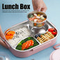 Food Storage Container Dinnerware Stainless Steel Lunch Box 4‑Grid Portable Bento Box Food Storage Container for Student Adult - PuriLite
