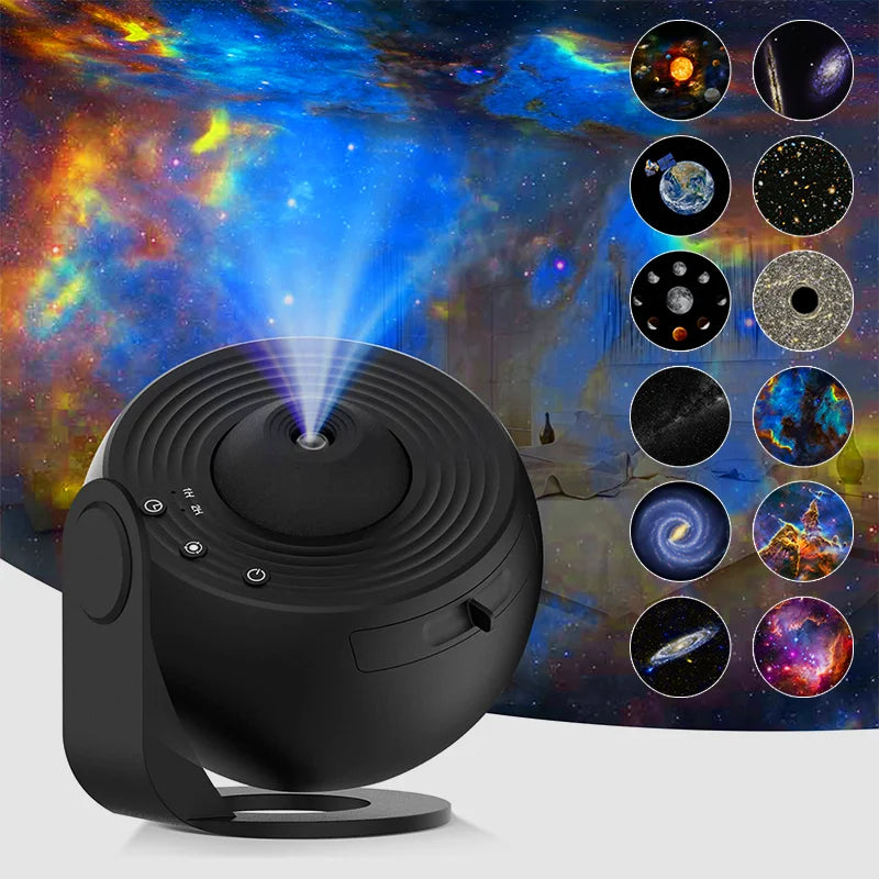 Purilite Select | Galaxy Projector Night Light | 360° Rotating Starry Sky Planetarium Lamp | 12-in-1 HD Film Discs | Kids Bedroom & Gift Decor - PuriLite