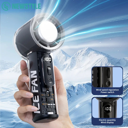 Purilite Select Turbos Chilled Ice Sensation Fan – 3000mAh Rechargeable Mini Cooling Fan with 100 Speeds - PuriLite