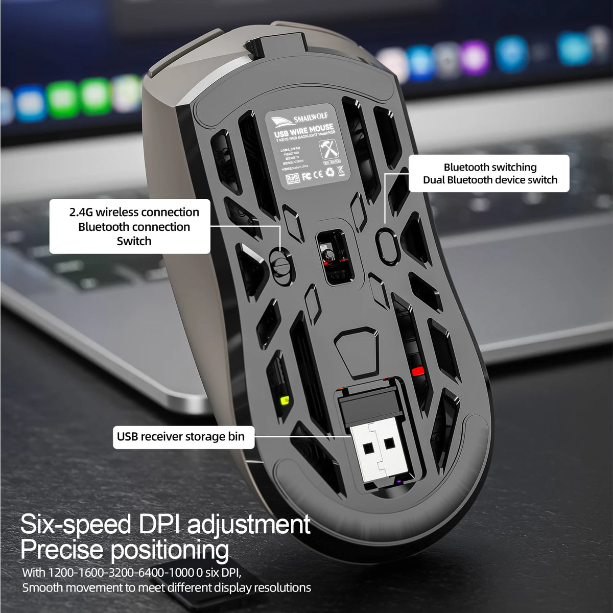 Purilite Select RS8 Tri-Mode Wireless Gaming Mouse - PuriLite