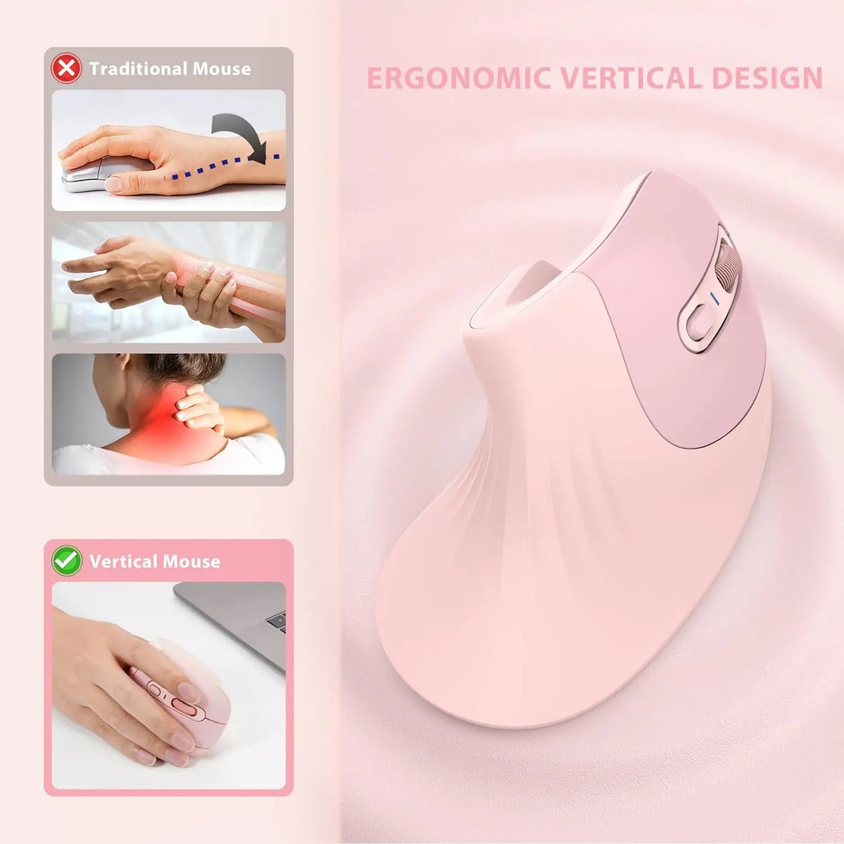 Purilite Select Ergonomic Vertical Bluetooth Mouse - PuriLite