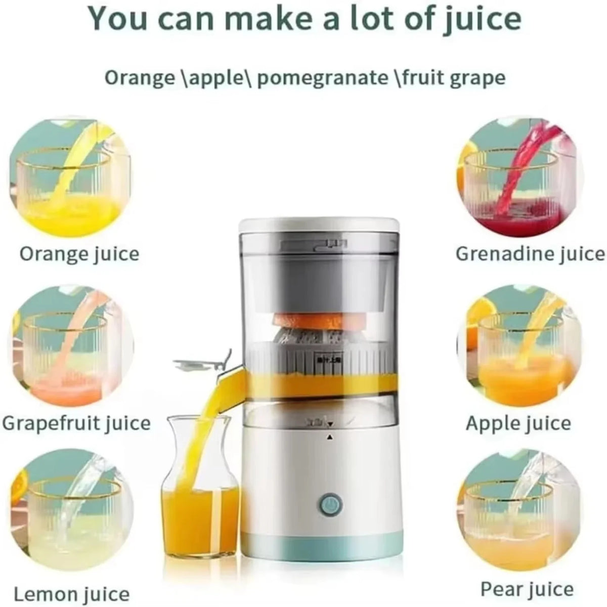 Purilite Select | Electric Portable Home Juicer | Fruit Juice Extractor | USB Rechargeable Citrus Squeezer | High Juice Output - PuriLite