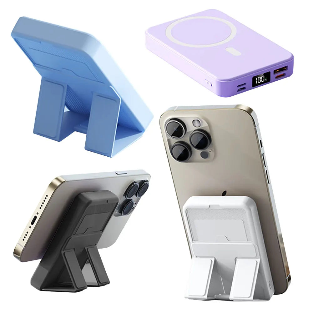 for MagSafe Magnetic Wireless Charger 10000mAh Powerbank with Folding Stand Fast Charging Mobile Power Bank for iPhone Android - PuriLite