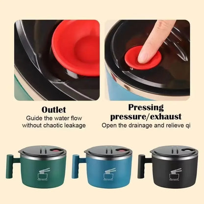 Purilite Select Stainless Steel Instant Noodle Bowl with Lid and Handle - Portable Sealed Lunch Bowl for Home, Office, Travel and Dorm Use - PuriLite