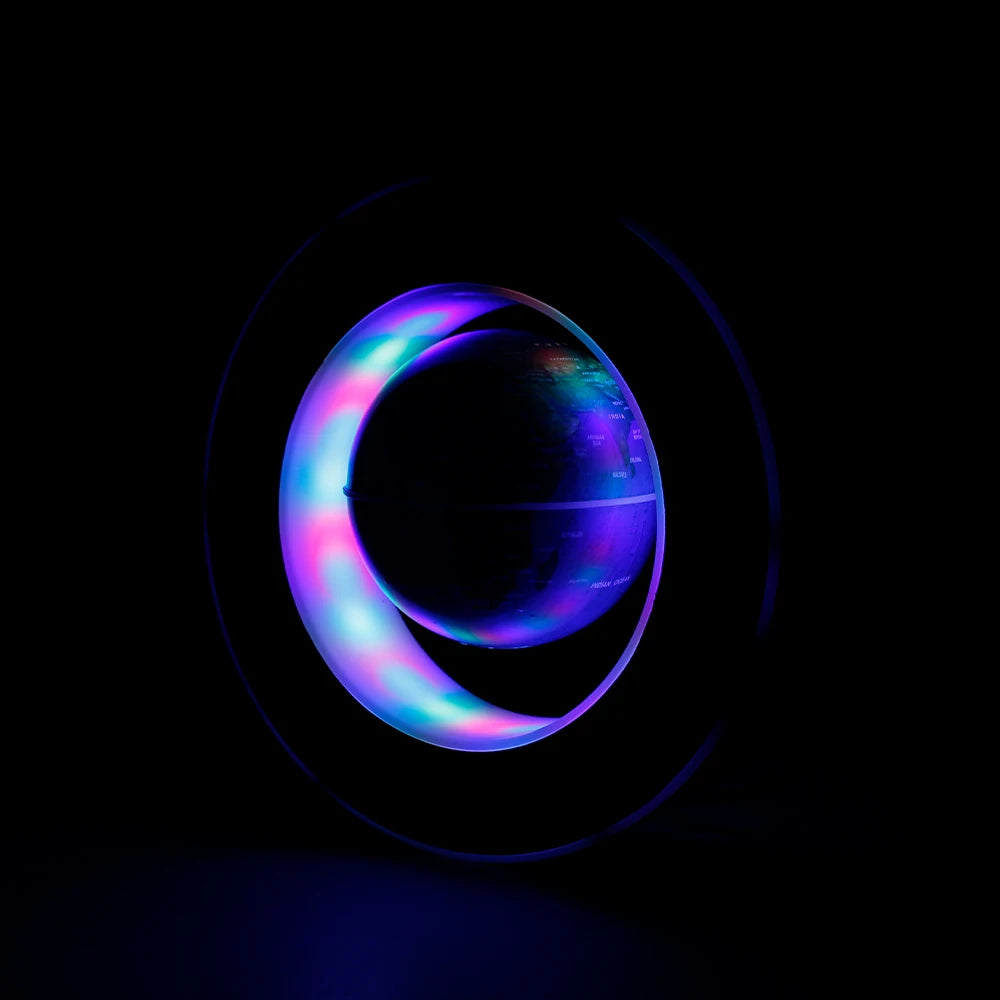 Purilite Select Floating Globe LED Lamp –  Magnetic Suspension Rotating Levitating Globe Lamp – Multicolor Anti-Gravity Rotating World Map – Floating Globe with LED Light - PuriLite