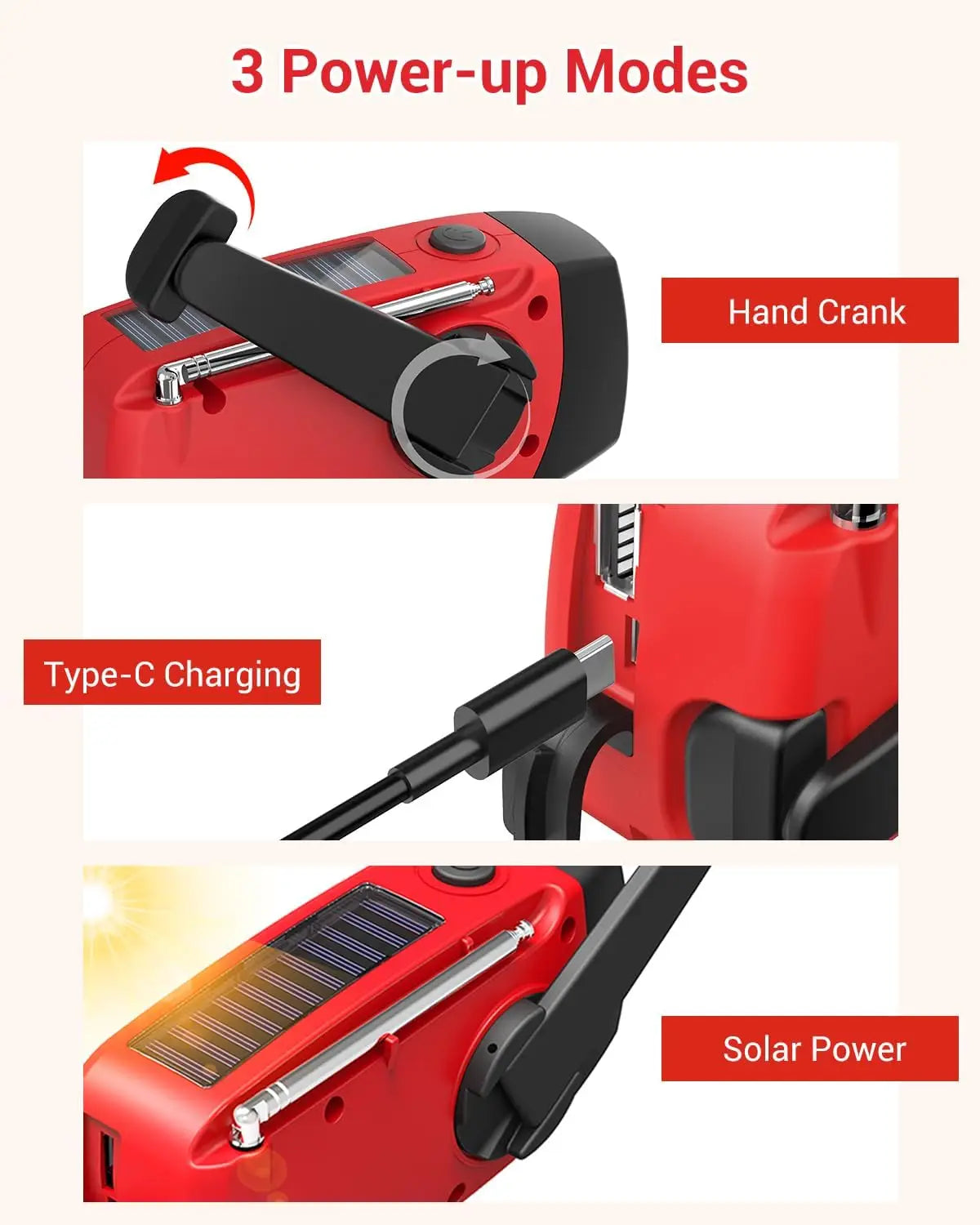 Purilite Select Portable Multifunctional Hand Crank Dynamo Solar Powered Weather Radio - PuriLite
