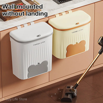 Purilite Select Wall Mounted Kitchen Trash Can with Lid - 8.5L/12L Under Sink Wastebasket for Bathroom and Cabinet Use - PuriLite