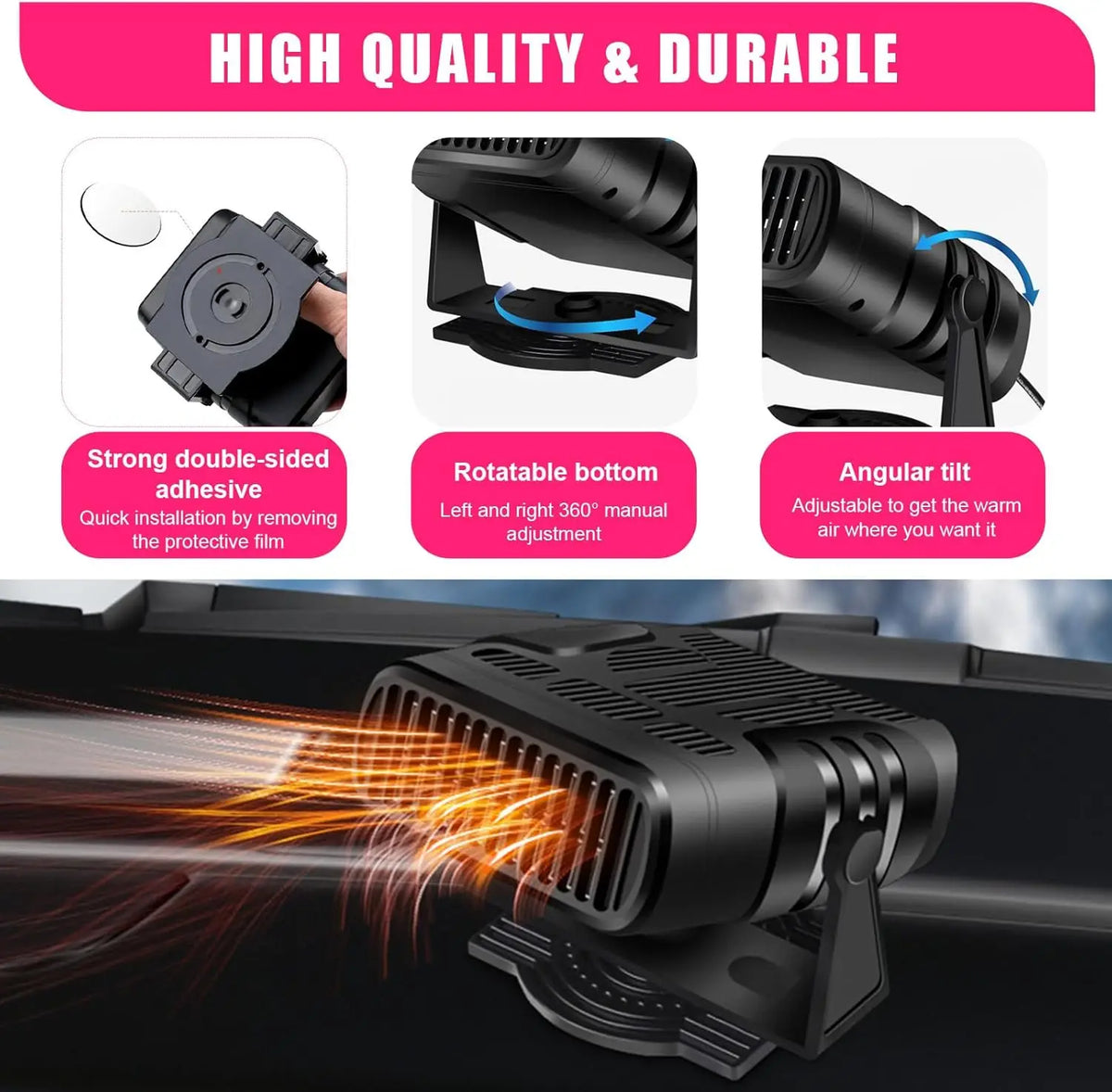 Purilite Select – Portable Car Heater and Windshield Defogger with 360° Rotating Base - PuriLite