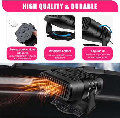 Purilite Select – Portable Car Heater and Windshield Defogger with 360° Rotating Base - PuriLite