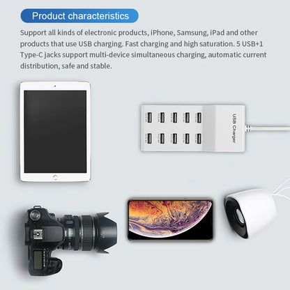 Purilite Select 10-Port USB Charging Station - PuriLite
