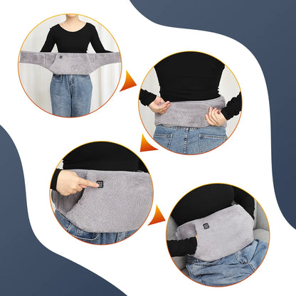 Calentador de manos con cinturón calefactor eléctrico USB, calentador de invierno, terapia de compresión caliente, cintura Abdominal, Lumbar, Menstrual, almohadilla calentadora de útero - PuriLite
