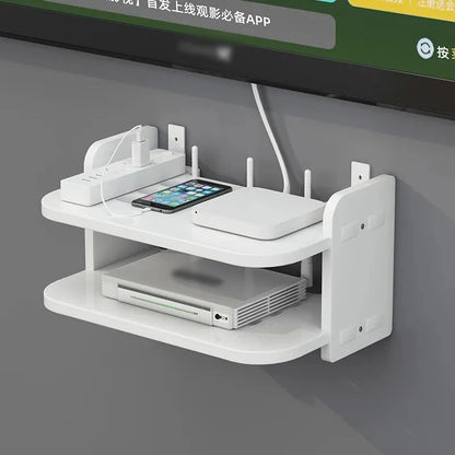 Purilite Select Multi-Layered Router Shelf – Easy Install WiFi Router Hanging Shelf – Multipurpose Floating Storage Rack – Wall Mounted Cable-Hiding Organizer - PuriLite