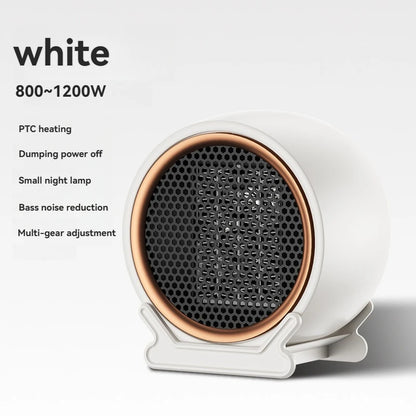 1200W Desktop Warm Air Heater, PTC Fast Heating with 2-Speed Settings, Portable Electric Space Heater for Home Use - PuriLite