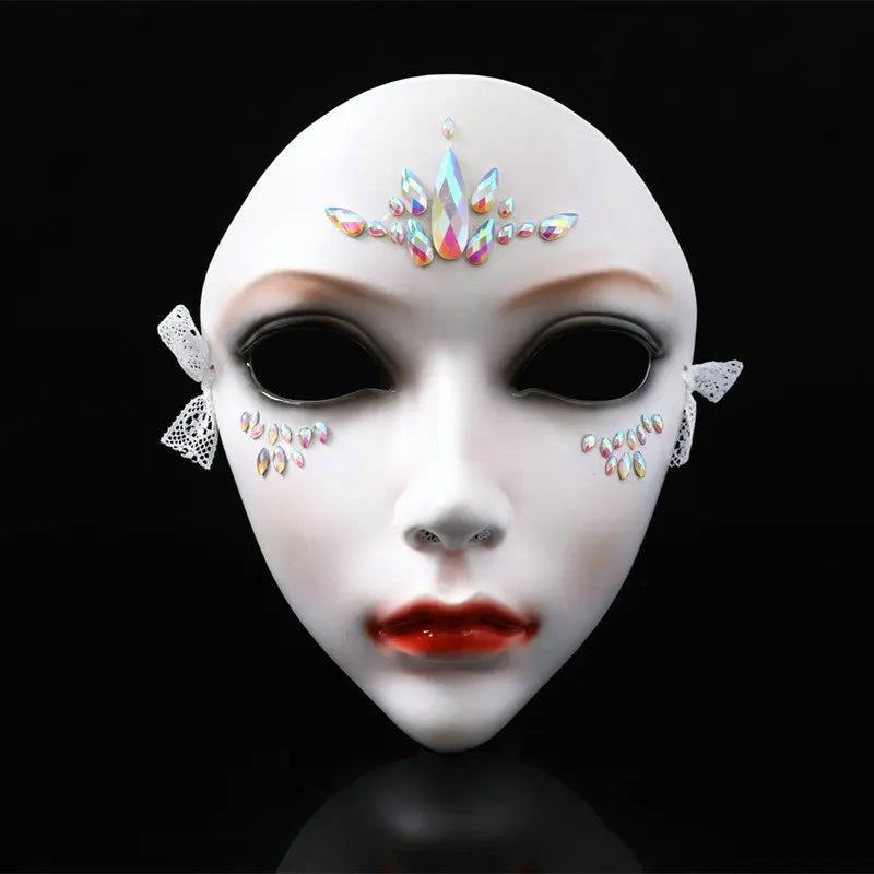Purilite Select Chinese Style Princess Resin Mask with Diamond Detail Elegant Masquerade & Performance Wear - PuriLite