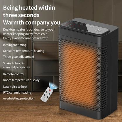 Portable Electric PTC Fan Heater Bathroom Living Room Fixed Constant Temperature Shake Head Remote Control House Warmer Machine - PuriLite